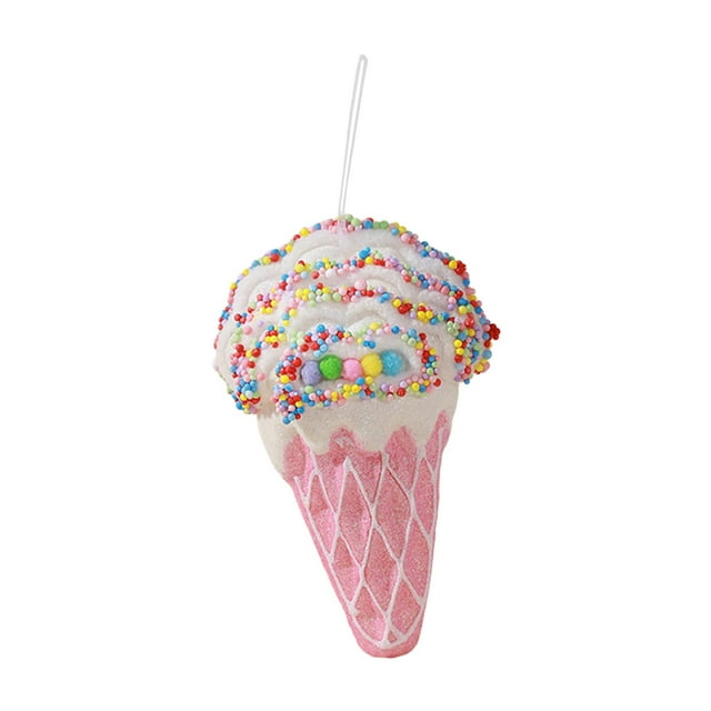 Adorno colgante para de Navidad, colgante de Navidad, dulce, portátil, duradero, artesanía decorativa, decoración navideña para festivales, , Conos de Conos de helado