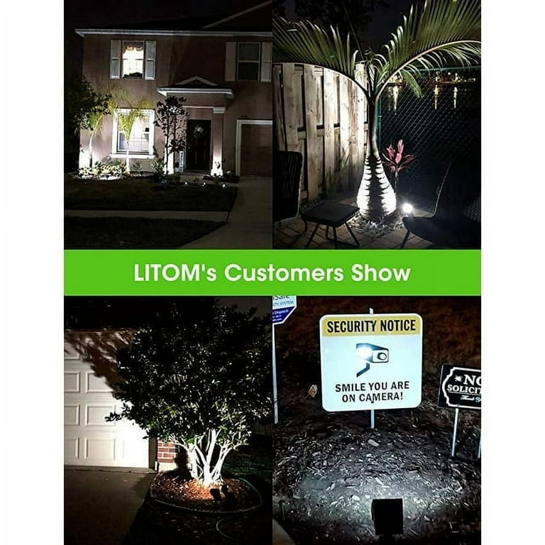 Litom 12 led solar lights upgraded ip67 waterproof solar landscape lights deals outdoor with 2 lighting modes