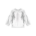 thumbnail image 3 of YONGHS Kids Girls Boys Metallic Shiny Shirt Blouse Jazz Dance Stage Performance Tops Silver 17-18, 3 of 5