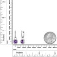 thumbnail image 2 of Gem Stone King 925 Sterling Silver Purple Amethyst and White Created Sapphire Dangle Earrings for Women  (2.64 Cttw, Gemstone February Birthstone, Round 6MM), 2 of 4