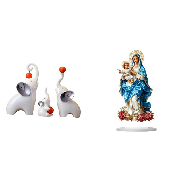 Elegantes esculturas acrílicas de familia de elefantes, estatuas únicas de animales, decoraciones creativas de escritorio, adornos de mesa para la dec