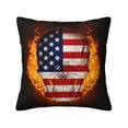 thumbnail image 1 of ZICANCN American Flag Flame Skull Throw Pillow Covers, Bed Couch Sofa Knit Decorative Pillow Covers for Living Room Farmhouse, 26"x26", 1 of 8