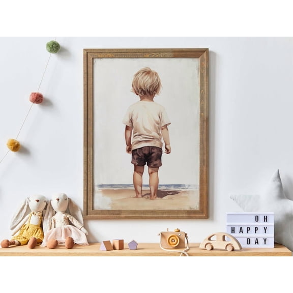 Beach Nursery Art, Ocean Nursery Wall Decor, Little Boy Room Decor, Boy On The Beach, Toddler Room Decor Boy, Boys Bedroom Art Wall Art, Modern Wall Decor, 8x12 UNFRAMED