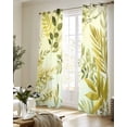 thumbnail image 5 of Sage Green Leaves Sheer Curtains 63 Inch Length 2 Panels Set for Living Room/Bedroom, Summer Botanical Farmhouse Watercolor Leaf Kitchen Curtains Grommet Curtains Window Treatments 42"x63"x2, 5 of 7