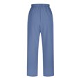thumbnail image 3 of WXLWZYWL Women's Casual Tencel Wide Leg Drawstring Solid Color Lounge Pants Yoga Beach Flowy Palazzo National Style Linen Zen Trousers Wide Leg Pants with Pockets, 3 of 5