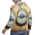 thumbnail image 6 of Fotbe Men's Hoodie with Magnetic Old Compass On World Map Pattern - Kangaroo Pocket Pullover Hooded Sweatshirt, Perfect for Daily Wear, Travel, and Home-Medium, 6 of 7