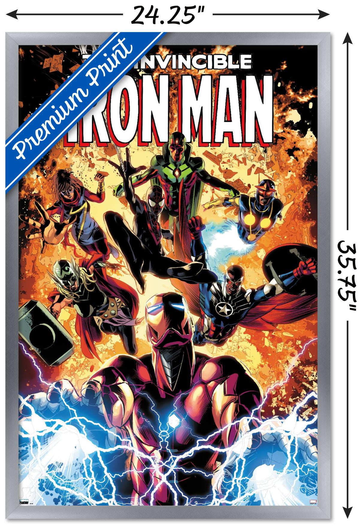 Marvel Comics - Iron Man - InVincible Iron Man #11 Wall Poster, 22.375" x 34", Framed