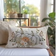 thumbnail image 5 of Fall Throw Pillow Cover 12x20 Inch White Pumpkin Orange Floral Autumn Outdoor Farmhouse Cottage Thanksgiving Decorations Lumbar Pillow Decorative Throw Pillow Case for Home Couch Decor, 5 of 6