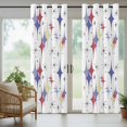 thumbnail image 5 of Outdoor Curtains for Patio Waterproof, Red Purple Diamond Outdoor Privacy Panels Grommet, Modern Geometric Middle Century Retro Blackout Outside Curtains for Porch/Cabana 54"x84", 2 Panels, 5 of 8
