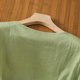 thumbnail image 5 of mfyjkho Tops De Moda Para Mujer, Suéter De Mujer Con Cuello Redondo, Hebilla Y Mangas 3/4 De Imitación De Lino Bordado, Estilo Moderno Tops Para Mujer Xl, 5 of 8