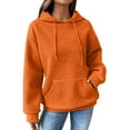 thumbnail image 2 of Delayuji Fashion Ladies' loose pullover hooded long-sleeved sweatshirt with drawstring pocket hoodie top, 2 of 5