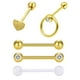 thumbnail image 2 of 5 Unids 14G Crystal Eyebrow Labret Barras Tachas De De Oreja, Pendientes De Aro De Hélice - Oro, 14g Yuyangstore Joyas para el cuerpo Mujeres perforadas 14 g, 2 of 5