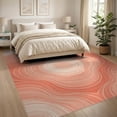 thumbnail image 3 of ODIKA 8'x10' Washable Area Rug Peach Salmon Ivory Symmetrical Undulating Motion Gradient Smooth for Living Room, Under Sectional, Family , Durable, Non-Slip, 3 of 7