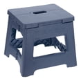 thumbnail image 1 of Uxcell Taburete de paso plegable de 8" para adultos, capacidad de 88 lbs, taburete antideslizante con mango, azul, pequeño, 1 of 7