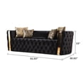 thumbnail image 2 of Naomi Button Tufted 2 Pc Sofa Set with Velvet Fabric and Gold Accent in Black, 2 of 11