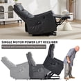 thumbnail image 4 of Power Lift Recliner Chair, Massage & Heat for Elderly, USB Charging, 155° Recline, Heavy Duty, Gray, 4 of 13