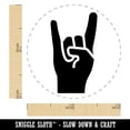 thumbnail image 2 of Sign of the Horns Rock and Roll Hand Gesture Self-Inking Rubber Stamp Ink Stamper - Orange Ink - Mini 1/2 Inch, 2 of 7