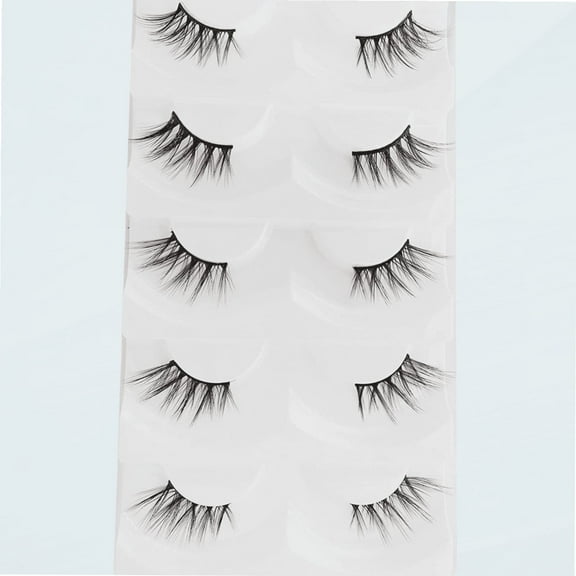 Eyelashes Half Lashes Natural Look Wispy Cat Eye Mink Lashes Flared Curly 15mm Fake Eye Lashes Extension Reusable Soft Light 3D False Eyelashes for Daily Wear 5 Pairs (8D Half Lashes Flared)