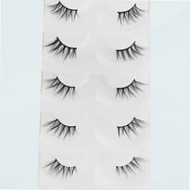 Eyelashes Half Lashes Natural Look Wispy Cat Eye Mink Lashes Flared Curly 15mm Fake Eye Lashes Extension Reusable Soft Light 3D False Eyelashes for Daily Wear 5 Pairs (8D Half Lashes Flared)