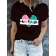thumbnail image 1 of Camiseta Para Mujer Verano Suave Camiseta Con Cuello Redondo Para Mujer Para Caminar Por La CalleWomen'S Dream Heart Print Fashion T-Shirt, Casual Crew Neck Short Sleeve Tee, Comfortable Polyester B, 1 of 7