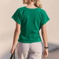 thumbnail image 5 of WMQPNNS Womens Short Sleeve Tee Tops Crewneck Sweatshirt Tie Front Casual 2026 Trendy Fashion T Shirt Summer Tops for Women, Size S, Green, 5 of 5