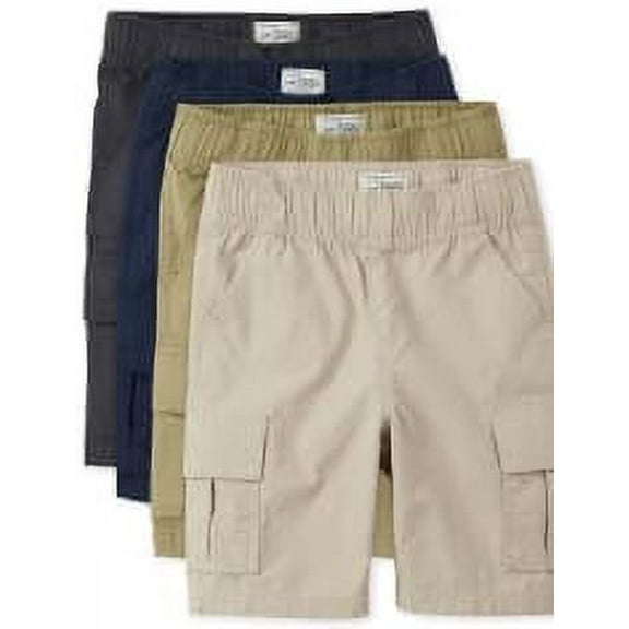 The Children's Place Boys Pull-On Cargo Shorts, 4-Pack, Sizes 4-16