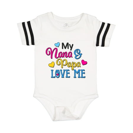 

Inktastic My Nana and Papa Love Me with Hearts Gift Baby Boy or Baby Girl Bodysuit