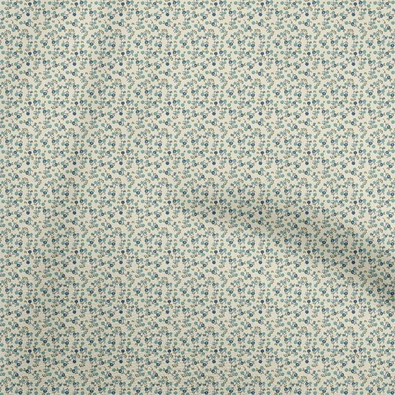 oneOone Cotton Cambric Light Yellow Fabric Floral Ditsy Quilting Supplies Print Sewing Fabric By The Yard 56 Inch Wide