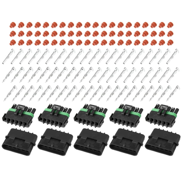 5 Kit 6 Pasadores Vías Impermeable Eléctrico Conector Serie Terminal Coche