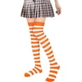 thumbnail image 4 of CHUNTIAN Sox Womens Striped Thigh High Socks Novelty Colorful Over The Knee High Socks Girls Long Stockings Costume Cotton, 4 of 8