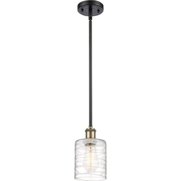 516-1S-BAB-G1113 Innovations Lighting Cobbleskill - 1 Light Mini Pendant In Art Nouveau Style-8 Inches Tall and 5 Inches Wide-Black Antique Brass