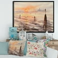 thumbnail image 2 of Designart 'Panorama of Venice Laguna Beach At Sunset' Nautical & Coastal Framed Canvas Wall Art Print, 2 of 5