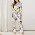 thumbnail image 2 of Pajama Sets for Women 2 Pcs, Floral puppy Button Down Long Sleeve Sleepwear Lounge PJ Sets, 2 of 6