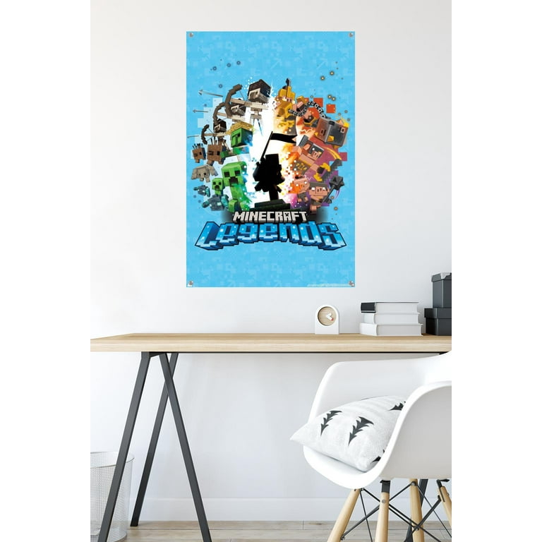 Minecraft: Legends - Blue Wall Poster with Pushpins, 22.375