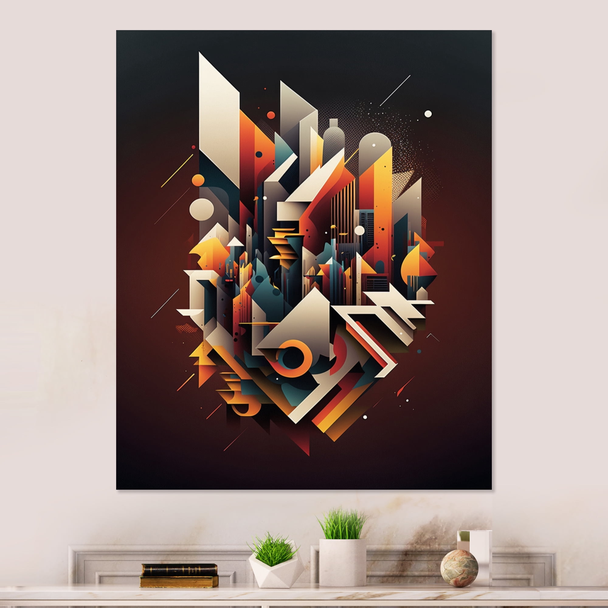 Designart Geometric Graffiti I Canvas Wall Art