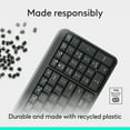 thumbnail image 6 of Logitech K250 Bluetooth Keyboard with Numpad, Easy Connectivity, Compact Wireless Keyboard made with Recycled Plastic, Graphite, 6 of 9