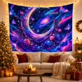thumbnail image 3 of Crescent Moon With Galaxy and Roses Romantic Fantasy Style for Celestial Art Lovers Mystical Wall Decor Anniversary Gift Tapestry Wall Hanging for Bedroom and Living Room, 3 of 7