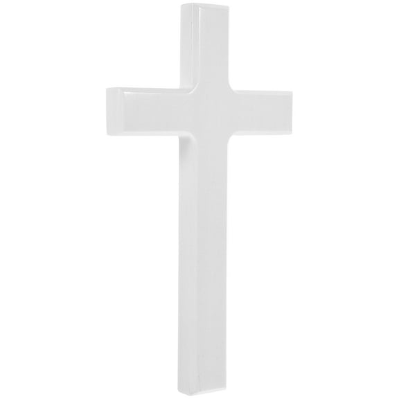 Beaupretty Home Decor White Wooden Wall Decoration Cross 1Pcs for Christian Believers