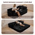 thumbnail image 7 of XIZZI 80.5" Convertible Sleeper Sofa Bed, Cloud Boneless Couch with Plush Corduroy, Sturdy Sprung Support, Oversize Comfy Loveseat for Living Room Bedroom, Black, 7 of 7