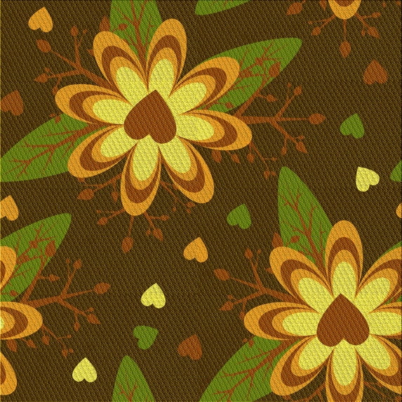 Ahgly Company Indoor Square Patterned Blood Red Brown Area Rugs, 7' Square