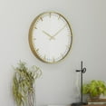 thumbnail image 3 of CosmoLiving by Cosmopolitan 20" Gold Glass Wall Clock with White Face, 3 of 14