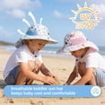 thumbnail image 4 of Tisoloow Baby Sun Hats Boys Girls Summer UPF 50+ Sun Protection Toddler Beach Hat Neck Flap Kid Cap with Wide Brim Navy Dinosaur Small, 4 of 9
