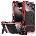 thumbnail image 1 of R-JUST RJ09-1 For iPhone 16 Pro Max Case Silicone Aluminium Alloy Phone Cover with Screen Film - Bla, 1 of 5