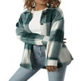 thumbnail image 2 of Chemise Surdimensionnée à Carreaux pour Femmes, Veste Surchemise, Col à Revers, Boutonnée, Décontractée, Manches Longues, Blouse Rouge m, 2 of 7