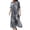 Gray, variant on CharmCyan Women's Casual Loose Fashionable Floral Print Dress Black L