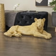 thumbnail image 2 of 40" x 15" Gold Resin Laying Floor Leopard Sculpture with Carved Faceted Diamond Exterior, by DecMode, 2 of 11