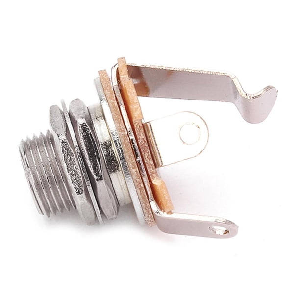 1 juego de 10 conectores jack mono de 1/4" para dispositivos de audio de instrumentos de guitarra Nickle
