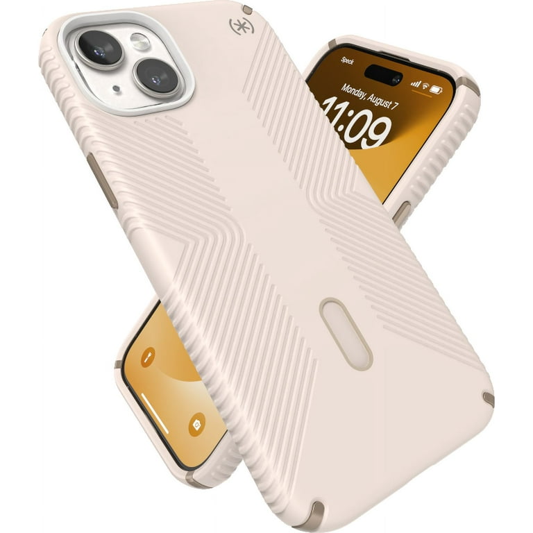 Speck - Presidio2 Grip ClickLock Case with MagSafe for Apple iPhone 15 Plus/14 Plus - Bleached Bone