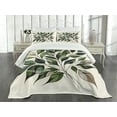 thumbnail image 4 of Ambesonne Boho Quilted Bedspread Set 3 Pcs, Modern Bohemian Jungle Leaves, Queen Size, Fern Green Warm Taupe, 4 of 4