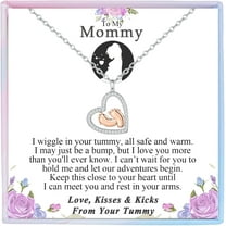 Mom to Be Gifts, First Time New Mom Gifts for Expecting Mommy Little Feet Charm Necklace for Women New Mother Mommy Maternity Presents Shower 1st Mothers Day